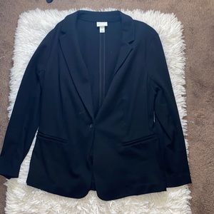 Ava & Viv Black Blazer With Button Size 1X